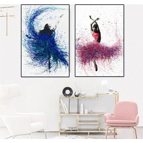 Colorful Abstract Dancing Girl Canvas Art Paintings On The Wall Dropshipping Art Prints Pictures For Living Room Home Wall Decor