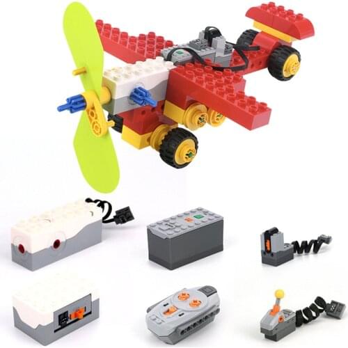NEW Building Block Four Axes Spin Large Motor Remote Control Fit For logoes Duploe 9656 Electric Teaching DIY Aid Toys Gifts