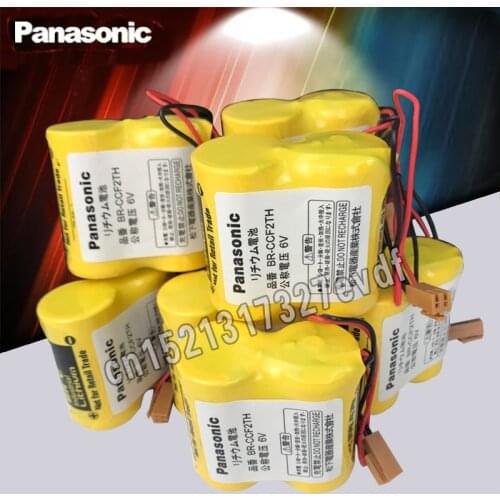 Panasonic Original 10pcs/lot BR-CCF2TH Battery with w/2P plug 6V 5000mah PLC FANUC Lithium Batteries
