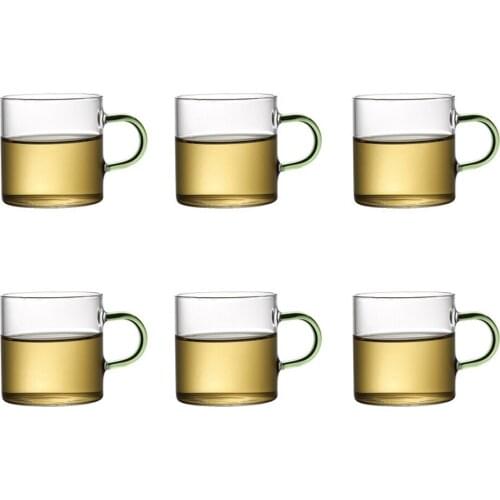 PINDEFANG 6pcs Mini Heat-resistant 150ml Glass Tea Cup Heat-resistant Glass Kungfu Tea Coffee Milk Cup Office Teaware On Sale