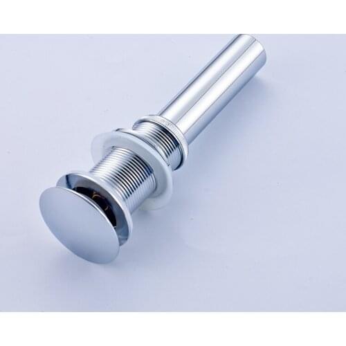 Polished Chrome Pop Up Drain Bathroom Soild Brass Sink Drain Without Overflow