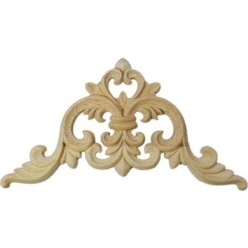 Wood Carving Solid Furniture Edge Border Square Line Carved Home Decor Decoration Accessories Craft Figurine Ornaments