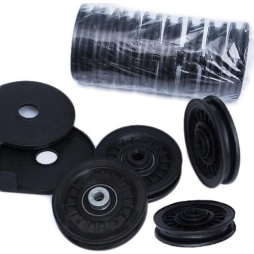 Gym Bearing Pulley 90mm Wearproof Nylon Bearing Pulley Wheel Cable Universal Fitness Gum Bearing Pulley Fitness Equipment