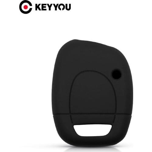 KEYYOU Silicone Rubber Car Key Case 1 Button Cover For Renault Clio Kangoo Master Twingo Keyless Fob Key Shell Holder Protector