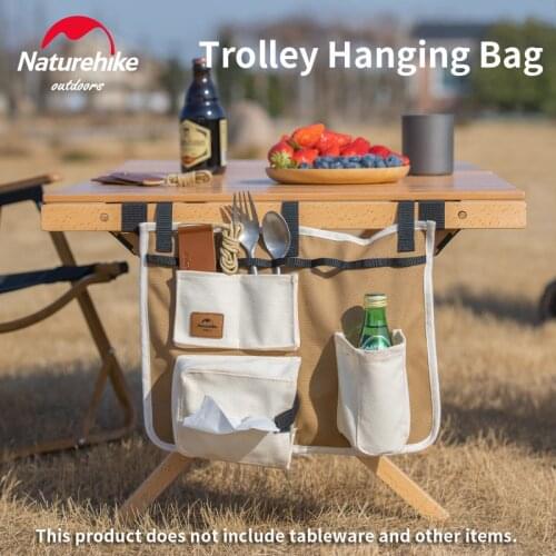 Naturehike Outdoor Canvas Trolley Hanging Bag Sun Shelter Pole Hanging Bag Portable Tableware Storage Bag For Camping
