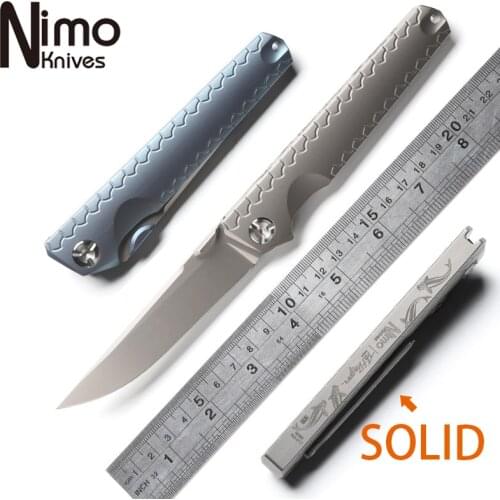 Nimo koi M390 blade ball bearing tactical folding knife titanium handle outdoor survival camping hunting pocket knives EDC tools