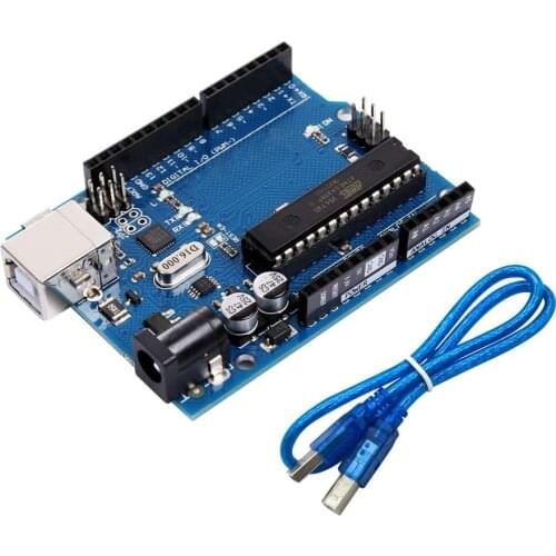 1 Set For UNO R3 Official Box ATMEGA16U2+MEGA328P Chip For Arduino UNO R3 Development board + USB CABLE