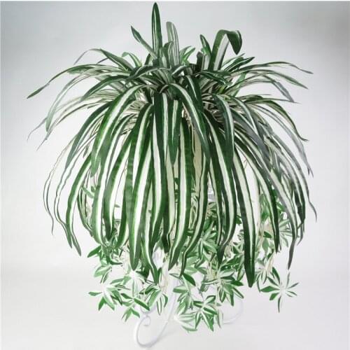 1 Bunch of 5 Fork 38 Leaf Simulation Plant Wall Simulation Chlorophytum Plant Wall Decoration Hanging Basket Rattan P