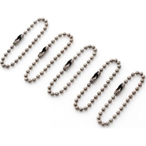 100Pcs/Bag Gun Black Iron Bead Chain for Hanging Labels On Small Items 10 CM Long and 2.4 MM Wide DIY Accessories
