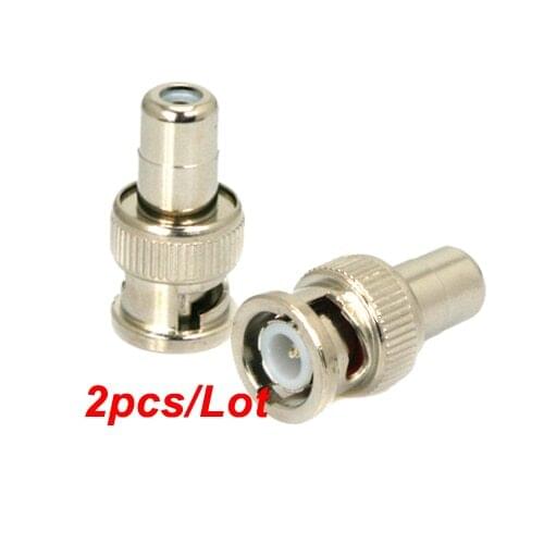 2pcs/lot BNC male to RCA female BNC Connector for CCTV Video Camera