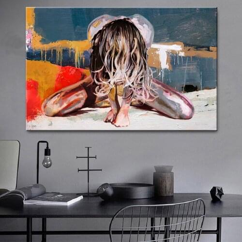 Abstract Girl Wall Paintings Print Canvas Wall Art Prints Street Graffiti Art Prints Modern Women Wall Pictures For Living Room