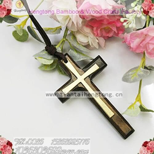 Free shipping Cheap European funky free wooden cross pendant necklace fashion wooden necklace retro necklace special offer