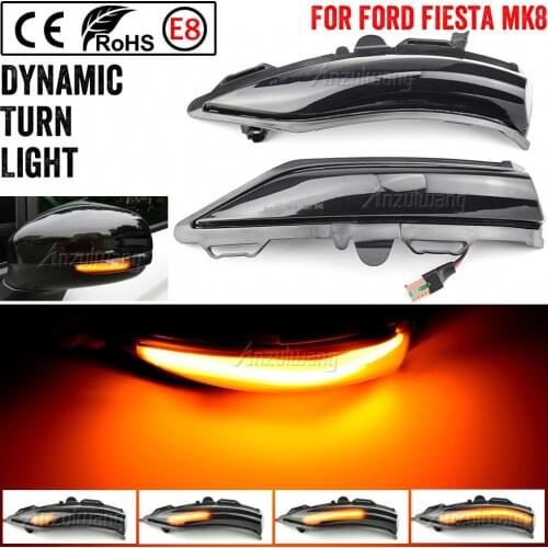 Side Rearview Mirror Dynamic Indicator Blinker Flasher LED Turn Signal Sequential Light For Ford Fiesta ST Line MK8 2018 2019