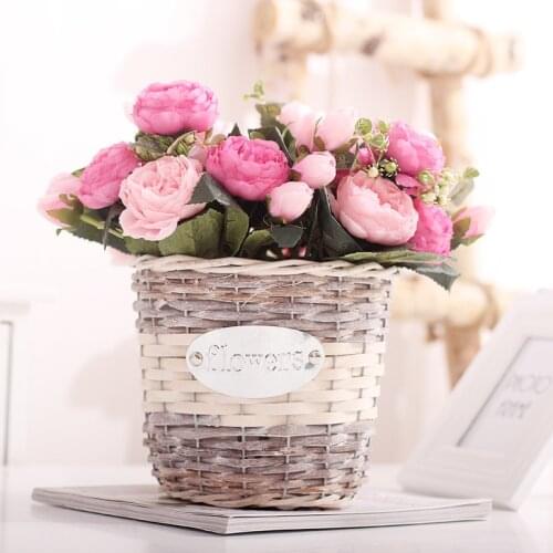 White Wedding Bouquets Polyester Roses Holder Wedding Flowers Bridal Bouquets Artificial Bridesmaids Accessories Wedding Bouquet