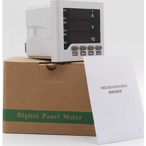 1 phase A V HZ meter AC0-5A 450V 45-65hz digital number display multifunction meter ampere voltage frequency panel meter