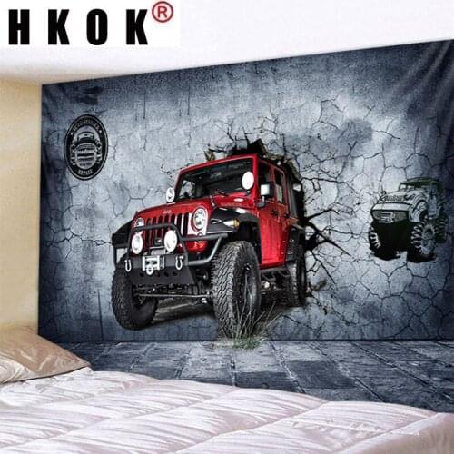 HKOK Car Tapestry Wall Rugs Wall Hanging Covering Fabric Mural Background Cloth Towel Beach Fabric Blanket Living Home Decor Art