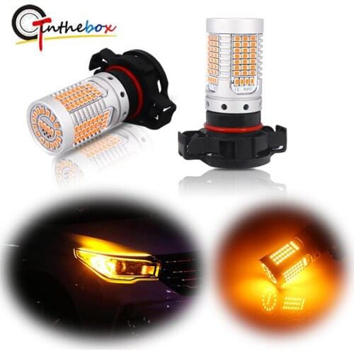 Gtinthebox 2PCS Canbus PSX24W PS19W PSY24W Amber LED Car Turn Signal Light Bulbs For BMW Audi Land Rover 12V (No Hyper Flash)
