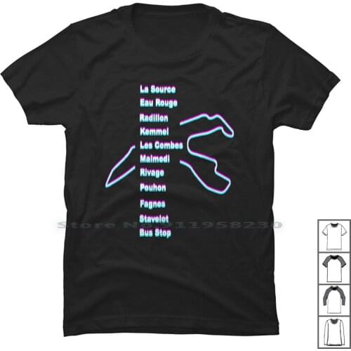 Spa Francorchamps Corner Names Art T Shirt 100% Cotton Fashion Franco Corner Party Champ Name Corn Spa Ham Art Ra Ps