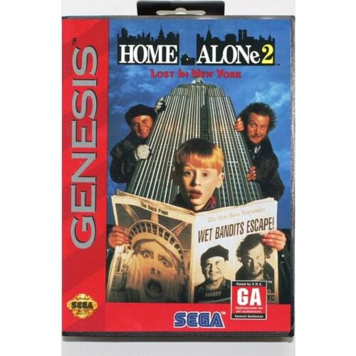 Home Alone 2 Boxed Version 16bit MD Game Card For Sega MegaDrive Sega Genesis System