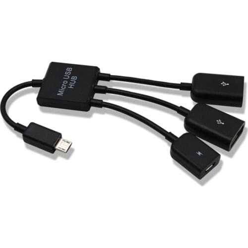 Data Cable Charge Type-C/Micro Cable 3 in 1 USB C OTG Host Cable Hub Cord Adapter Connector Splitter