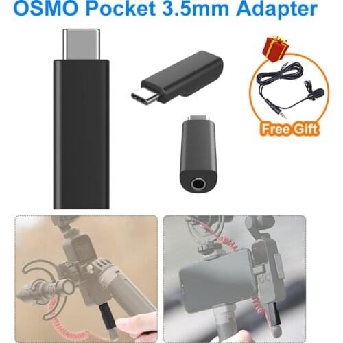 Osmo Pocket 3.5mm Mic Adapter Supports External 3.5mm Microphone for higher-quality Recording Compatible With DJI Osmo Pocket