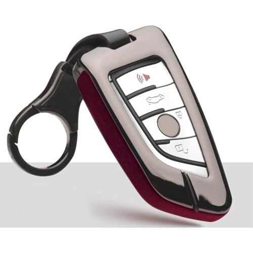Zinc Alloy Leather Car Smart Remote Key Fob Case Cover Holder For BMW X5 F15 X6 F16 G30 7 Series G11 X1 F48 F39 Car Accessories