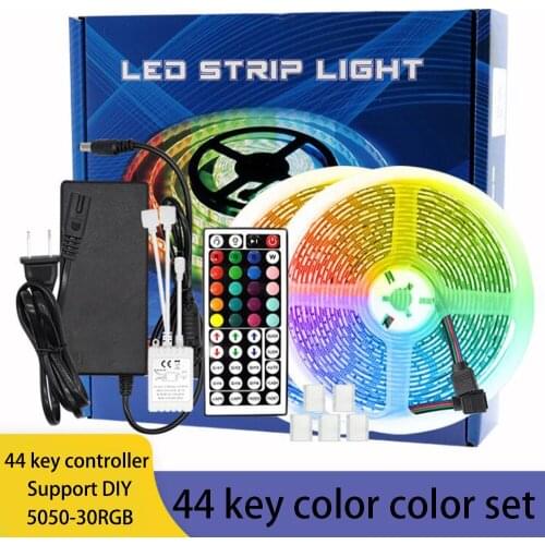 LED Strip Light 5-20M RGB SMD5050 led Lights Tape Flexible color change 44 button 12V LED Strip Ribbon for Home Christmas