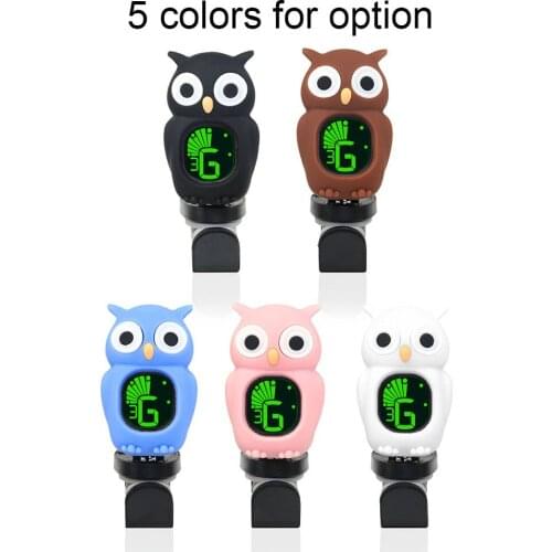 Cute Cartoon Owl Clip-On Tuner LCD Display for Guitar Chromatic Bass Ukulele Violin