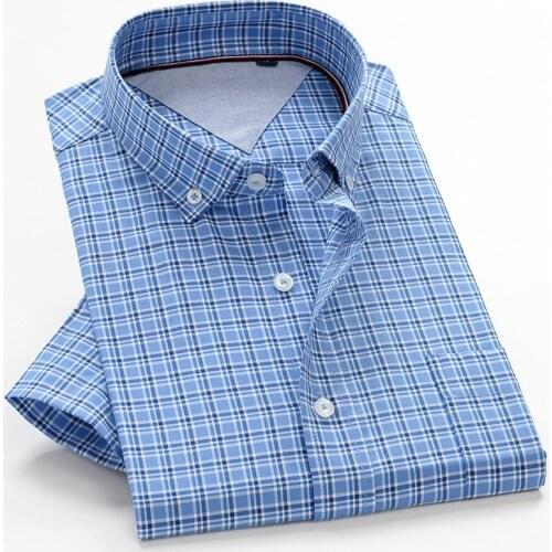 6XL 7XL 8XL 9XL 10XL mens casual plaid short-sleeved shirt 2020 summer brand clothing high quality comfortable cotton shirt