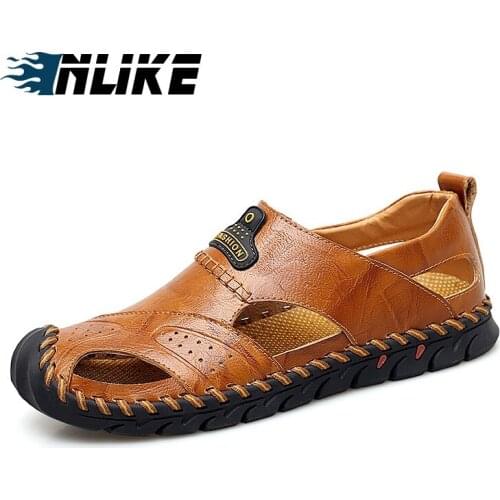 Hot Sale Big Size New Fashion Summer Leisure Beach Men Shoes High Quality Leather Sandals