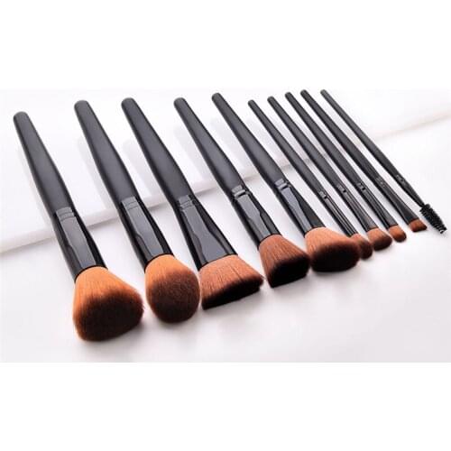 Womens Fashion Wooden powder blush makeup brushes set for cosmetic foundation eyeshadow blending make up brush beauty tool