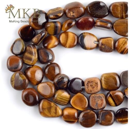 Natural Yellow Tiger Eye Jades Stone Irregular Beads For Jewelry Making Space Loose Beads 8-10mm DIY Bracelet Necklace 15inches