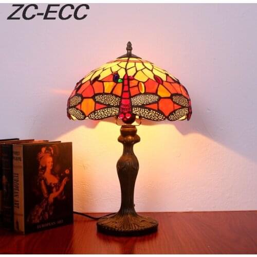 ZC-ECC European style retro bedroom bedside table lamp living room study bar counter creative dragonfly lamps free Shipping