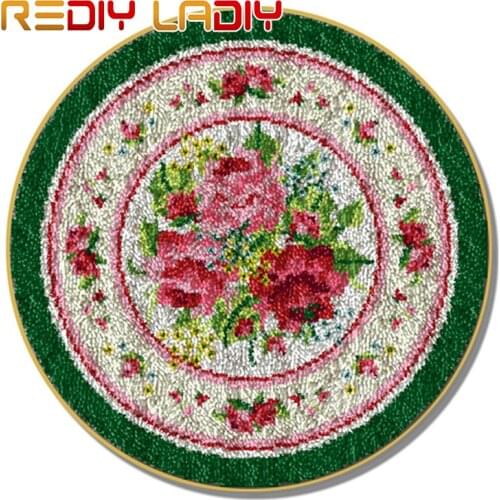 Latch Hook Rug Crocheting Cushion Mat Two Kittens Tapestry Kits Acrylic Yarn Pre-Printed Canvas DIY Carpet Rug Arts & Crafts