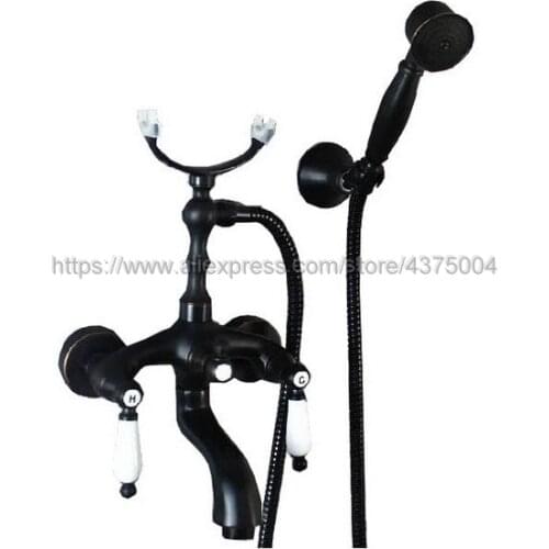 Bathtub Faucets Wall Mounted Oil Rubbed Bronze Bathtub Faucet With Hand Shower Bathroom Bath Shower Faucets Ntf020