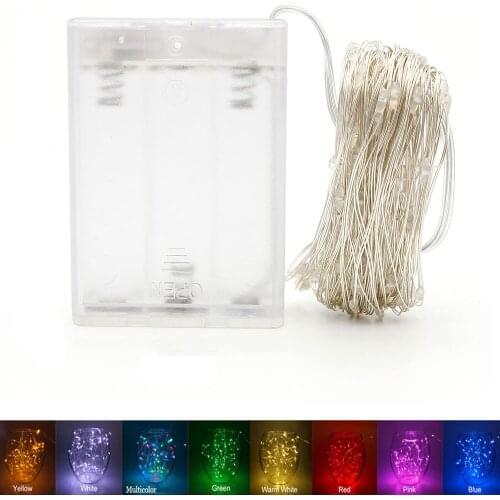 10M 100LEDs Copper Wire LED String lights Holiday lighting Fairy Garland For Christmas Tree Wedding Party Decoration Red Blue