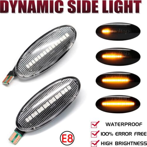 LED Flowing Turn Signal Side Light Dynamic Blinker Car Side Repeater Lamp For Nissan Juke F15 Micra K12 K13 Nissan Note E11