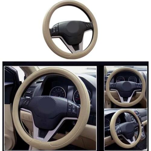 Rete 38cm Universal Car Steering Wheel Cover antislip fashion microfiber PU leather black/cream/gray color Wh