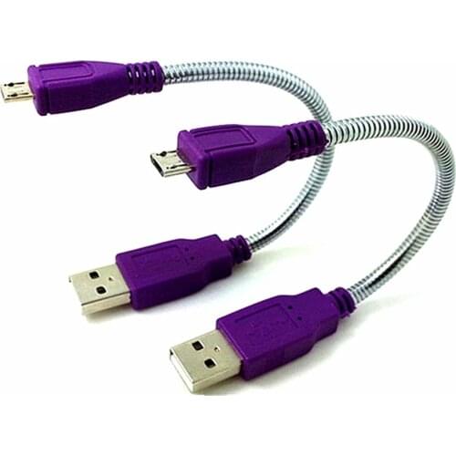 USB 2.0 A Male Plug to Micro USB 5pin Male Plug Flexible Metal Stand Cable