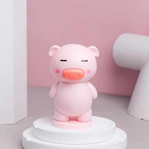 USB Rechargble Student Dormitory Desktop Cooling Air Conditioner Handheld Cartoon Piggy Pocket Mini Fan