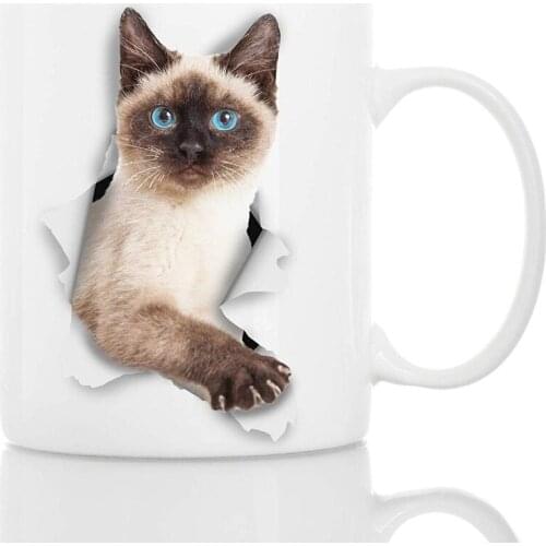 Funny Siamese Cat Coffee Mug | Ceramic 11oz Funny Coffee Mug | Perfect Cat Lover Gift | Cute Novelty Coffee Mug Present | Great