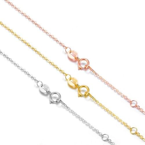 925 Sterling Silver O Neck Chain Necklaces For Women Jewelry Pendant Chain