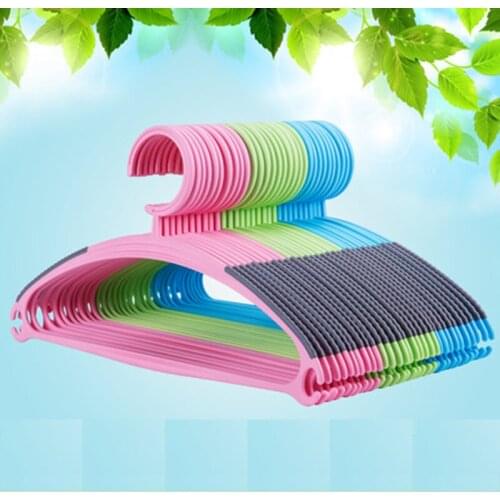 10 pcs/lot Plastic Clothes Hangers for Adult Childrens Clothing Hanging Without Mark Non-slip Baby Hanger Garment Shop Display