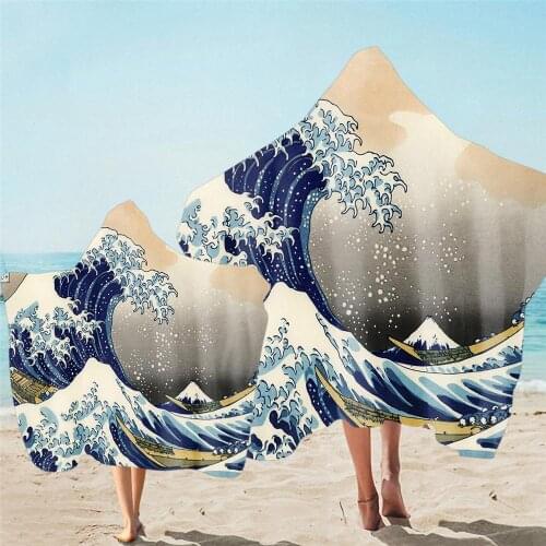 2020 Hooded Cloak Square Microfiber Beach Towels Quick-drying Ultra Soft Super Absorbent Wearable Bath Towels For Adult Kids