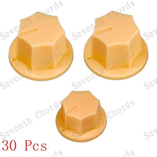 30 Pcs Plastic Seven angle Electric Bass Guitar Volume Tone Control Knobs Buttons - Cream - 2 Diameter for choose