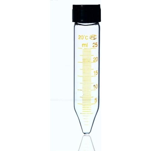 5Pieces/lot 25mL Glass Centrifuge Test Tube With Screw Cap Conical Bottom Lab Supplies