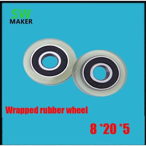 8*20*5mm 688 polyurethane rubber bearing PU rubber roller pulley wheel pulley wheel package sorter doors and windows
