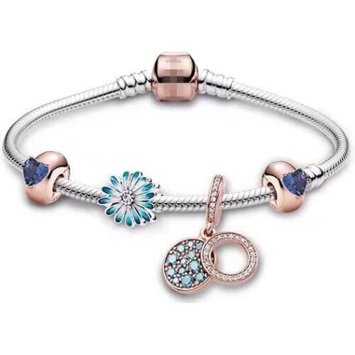 Beauty S925 Sterling Silver Garden Series Ice Blue First Love Bracelet Birthday Gift To Give Girlfriend Gifts