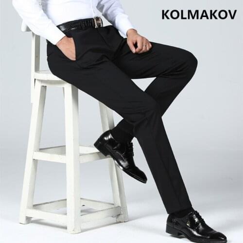 Mens Pants Casual Pants Men Business Casual Pant Male Slim Fit Straight Long Trousers Autumn Elastic Pants for men Plus Sizes