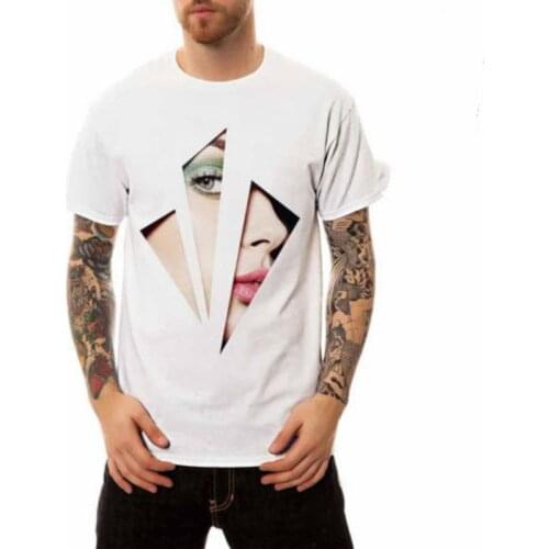 T-Shirts 2018 Summer Casual New Fashion Mens Short Sleeve Cotton Shirt Creative Triangle 3D Printed T-shirts